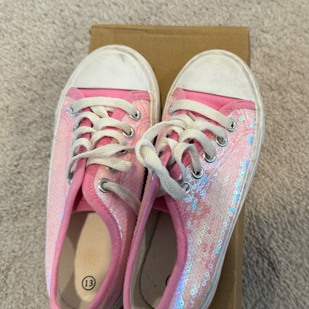 Pink Sequin Sneakers